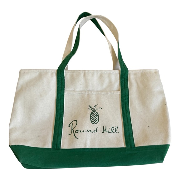 Source Unknown Handbags - Source Unknown Green & Cream Canvas Tote with Pineapple Logo